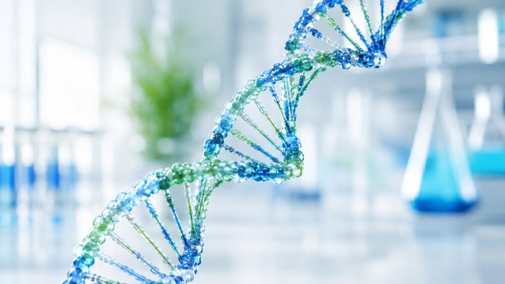 Visualisatie van een DNA-helix – fenotype, genetica en persoonlijke gezondheid bij Spine Clinics