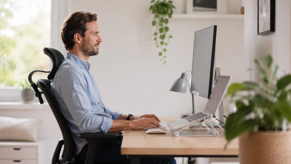 Ergonomische thuiswerkplek met goede zithouding – thuiswerken zonder klachten, Spine Clinics